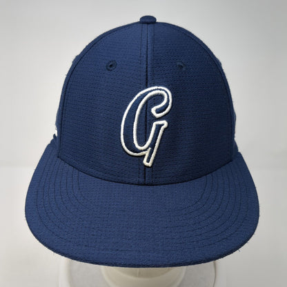 Letter G Logo Fitted Hat Blue S/M Embroidered A-Flex Stretch Pukka