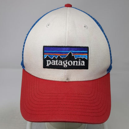 Patagonia Trucker Hat White Red Blue One Size Mesh Snapback Fitz Roy Mountain