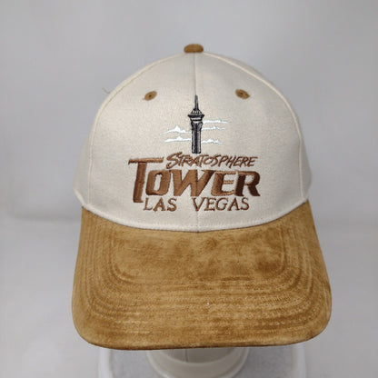 Stratosphere Tower Las Vegas Slideback Hat Tan OS Adjustable Embroidered Exp