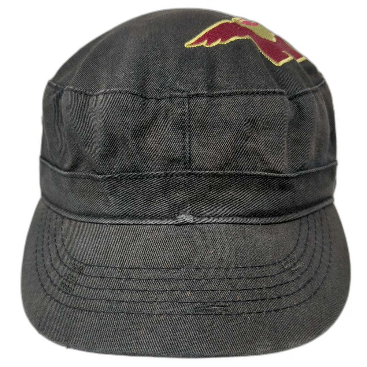 Alternative Black Army Cap One Size Strapback Cotton Hat Graphic Side Stitch