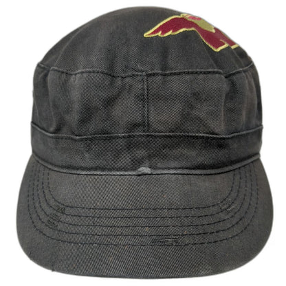 Alternative Black Army Cap One Size Strapback Cotton Hat Graphic Side Stitch