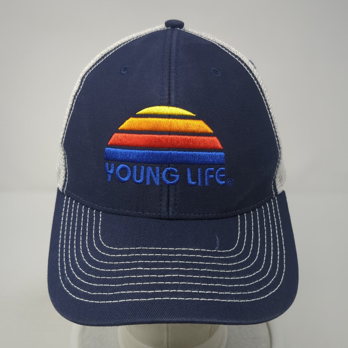 Young Life Snapback Trucker Hat Blue One Size Adjustable Mesh Back Ouray