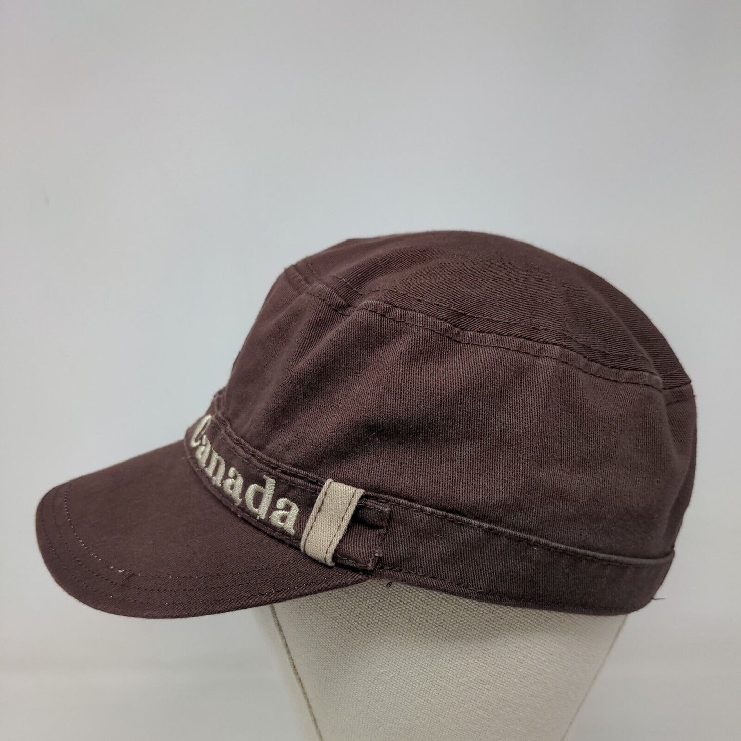 Canada Maple Leaf Strapback Hat Brown One Size OSO Adjustable