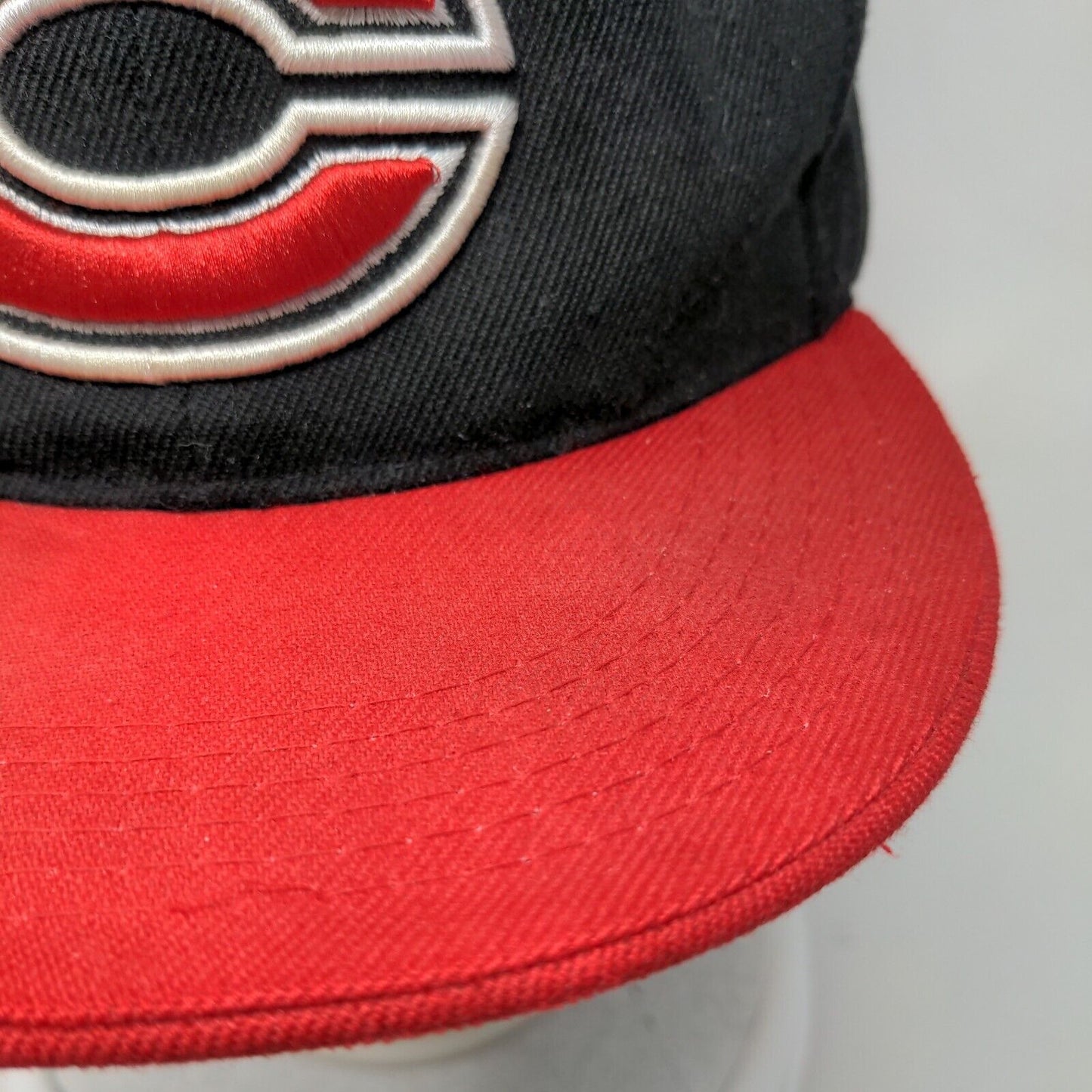 Cincinnati Reds Snapback Hat Black Red MLB Embroidered Big Logo Spell Out MLB
