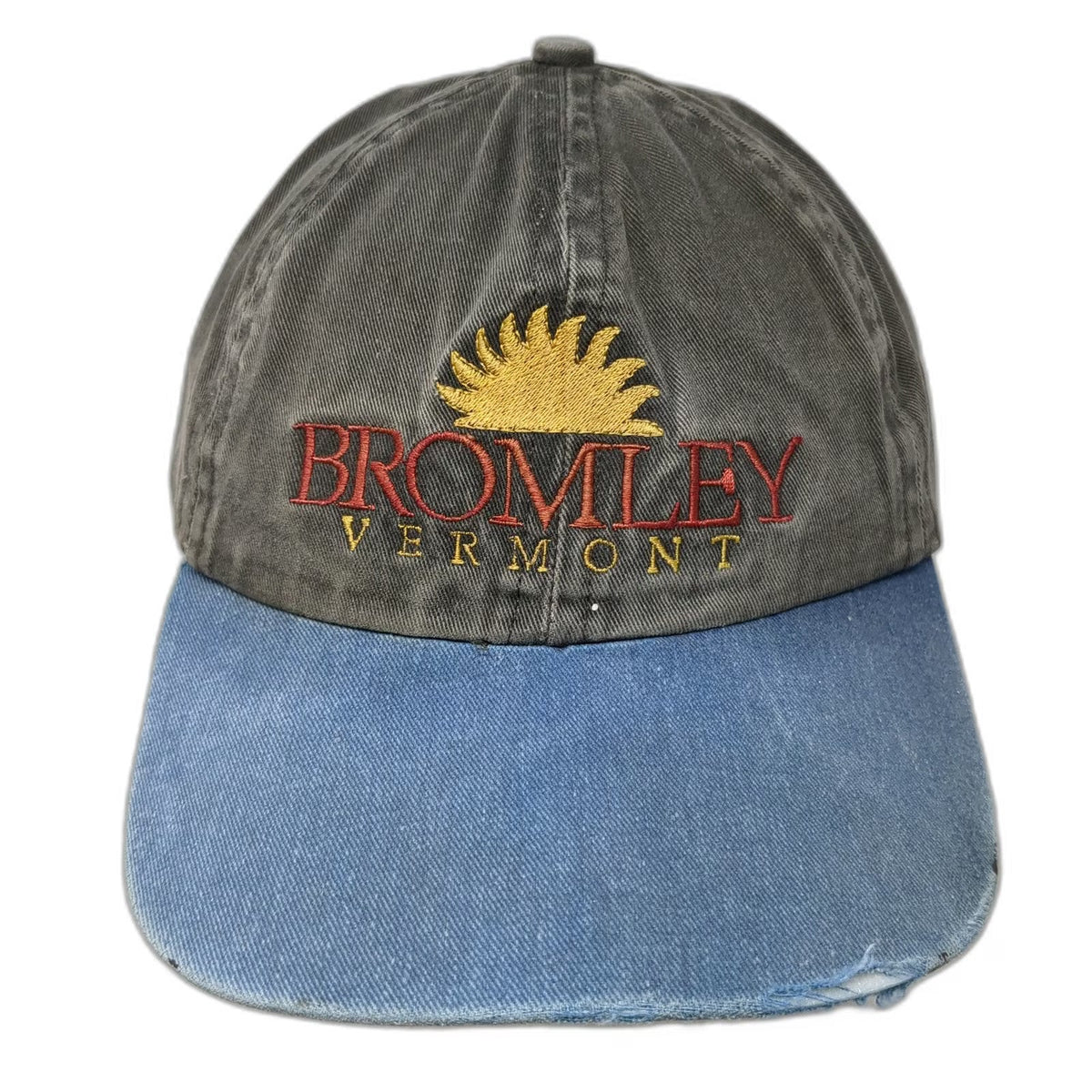 Imperial Headwear Baseball Cap Gray Blue One Size Bromley Vermont Sun Logo Hat