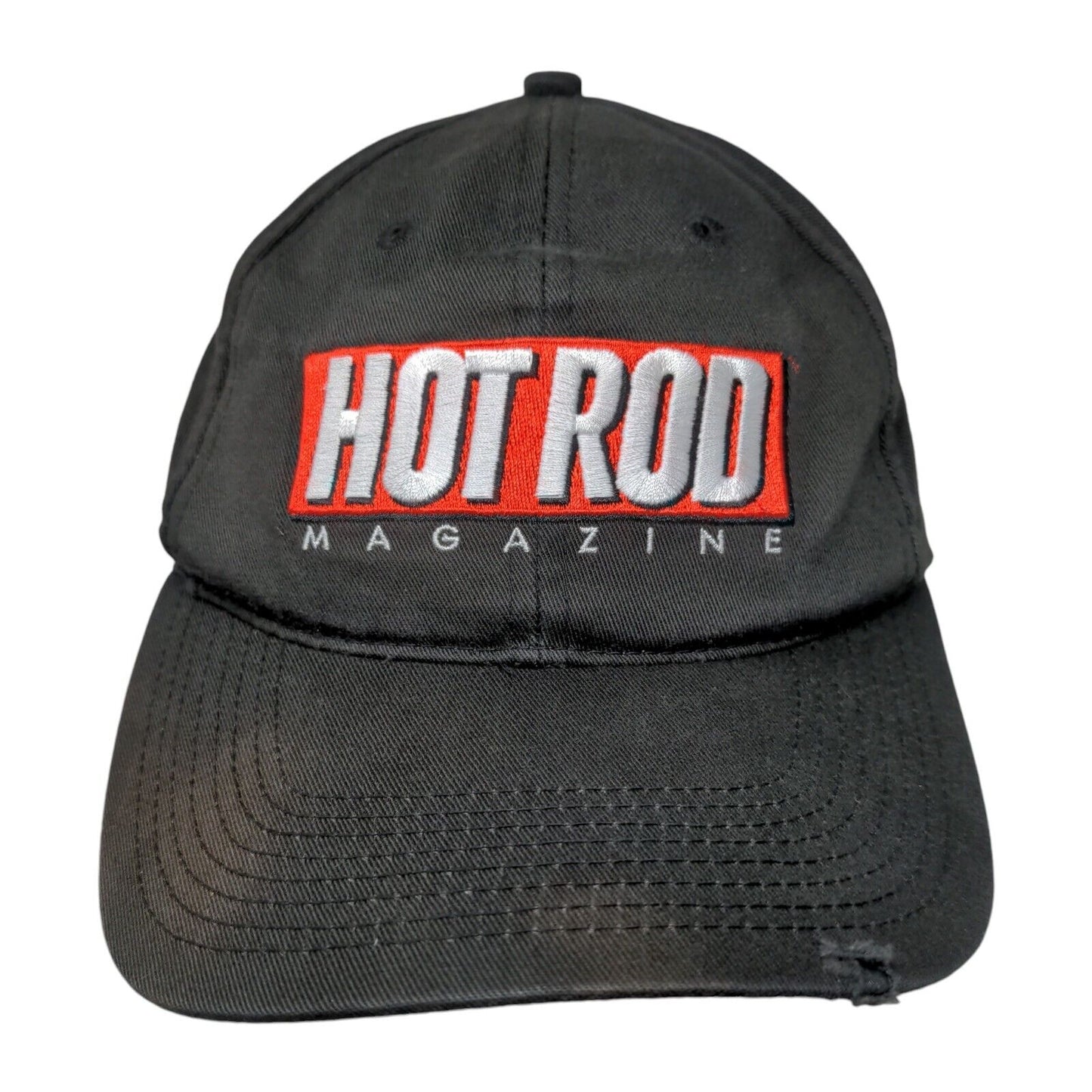 Hot Rod Magazine Strapback Hat Black One Size Embroidered Adjustable