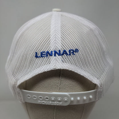 Beachwalk Lennar Snapback Trucker Hat White One Size Adjustable Mesh Back