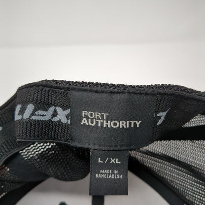 PPS Fitted Mesh Back Trucker Hat Black L/XL Embroidered Port Authority