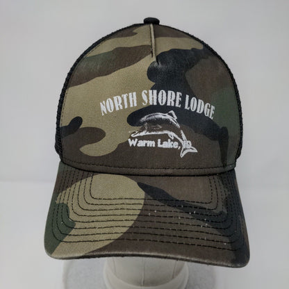 North Shore Lodge Warm Lake ID Snapback Trucker Hat Camouflage OSFM New Era