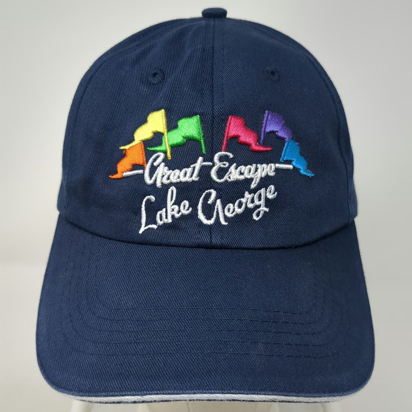 Six Flags Baseball Cap Blue One Size Great Escape Lake George Embroidered Hat