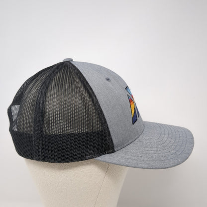 Mountain Snapback Trucker Hat Gray Large Adjustable Mesh Back Richardson