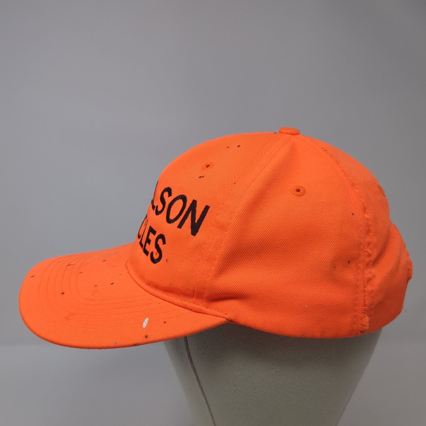 Donelson Cycles Snapback Hat Orange One Size Embroidered Speckled