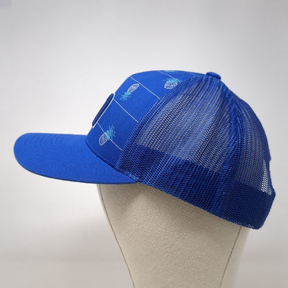 Travis Mathew Pineapple Snapback Trucker Hat Blue One Size Mesh Back