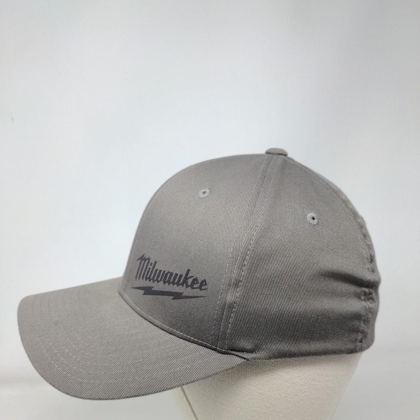 Milwaukee Fitted Hat Brown S/M Lightweight Vented Holes 6 Panel Yupoong