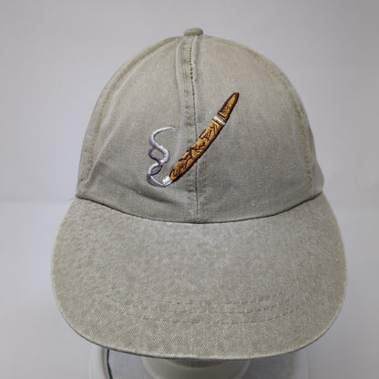 Unbranded Slideback Hat Tan One Size Solid Adjustable Leather Strap