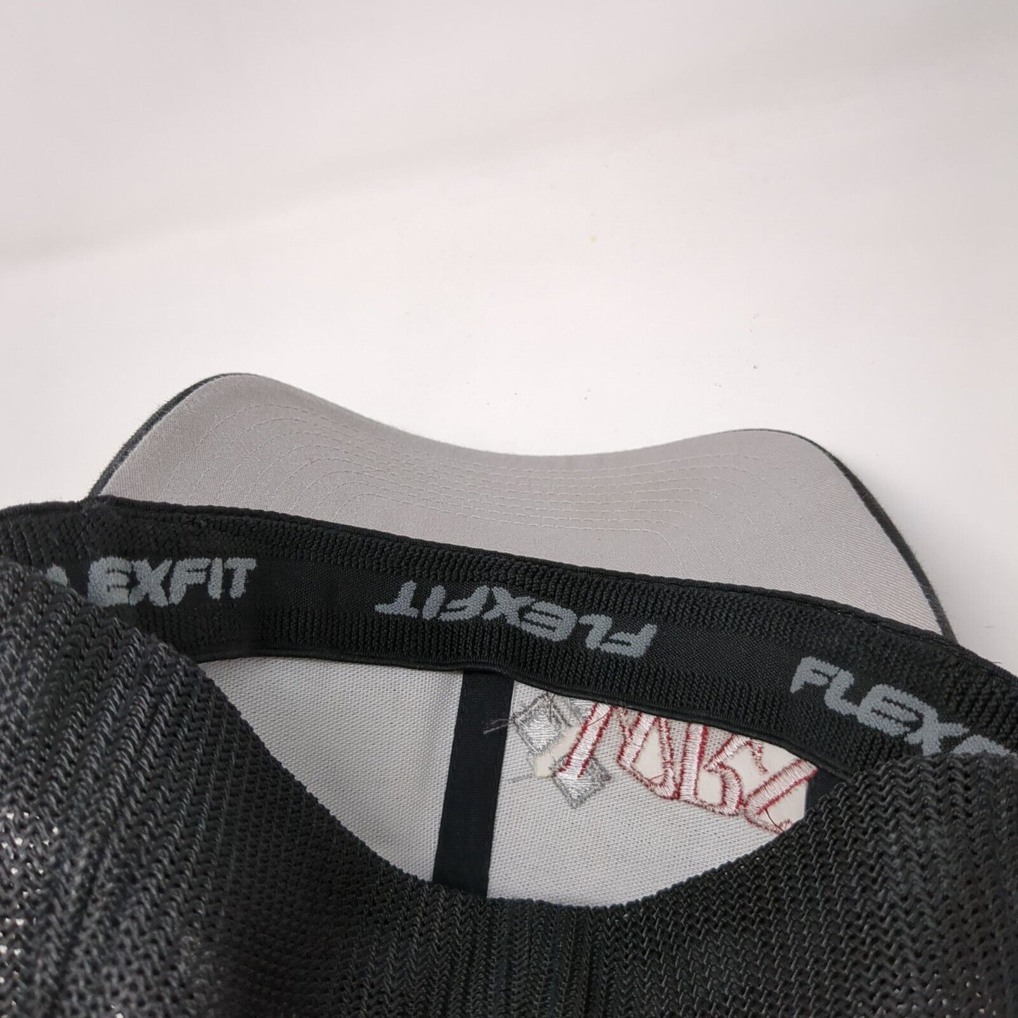 WRS Fitted Trucker Hat Black L/XL Flexfit Mesh Back 6 Panel Port Authority