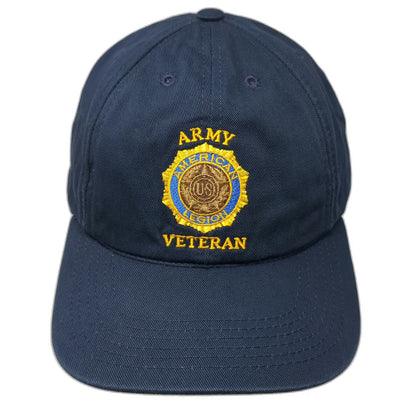 K-Products Baseball Cap Blue One Size Army Veteran American Legion Patch Hat