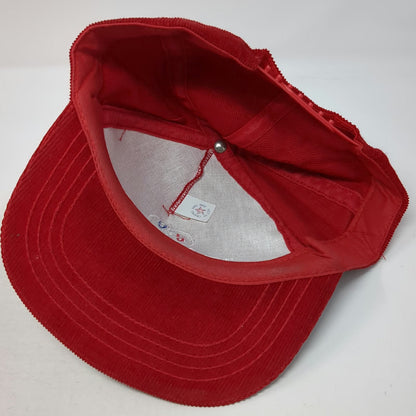 Trachsel Buick 5 Panel Red Hat One Size Corduroy Snapback Made in USA Logo