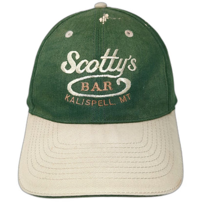 OTTO Green Beige One Size Baseball Cap Hat Scotty's Bar Kalispell MT Strapback