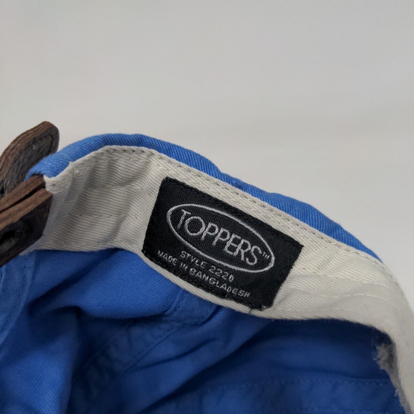 Toppers Slideback Hat Blue One Size Adjustable Leather Strap Blank