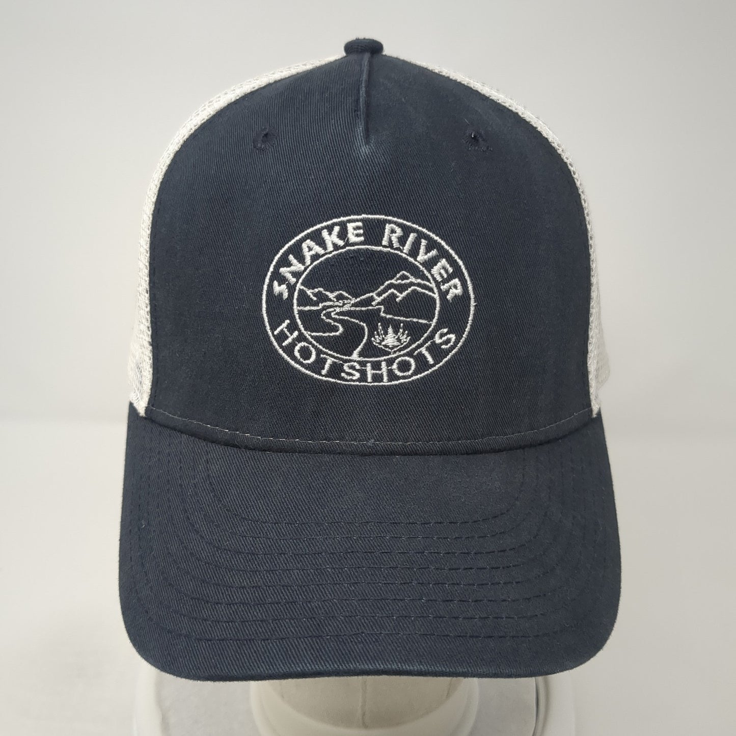 Snake River Hotshots Snapback Trucker Hat Black One Size Mesh Back New Era
