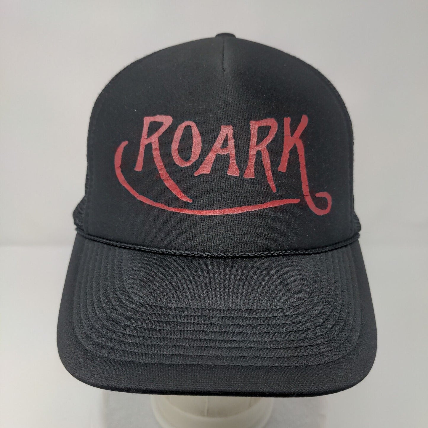 Roark Snapback Mesh Back Rope Trucker Hat Black One Size Adjustable
