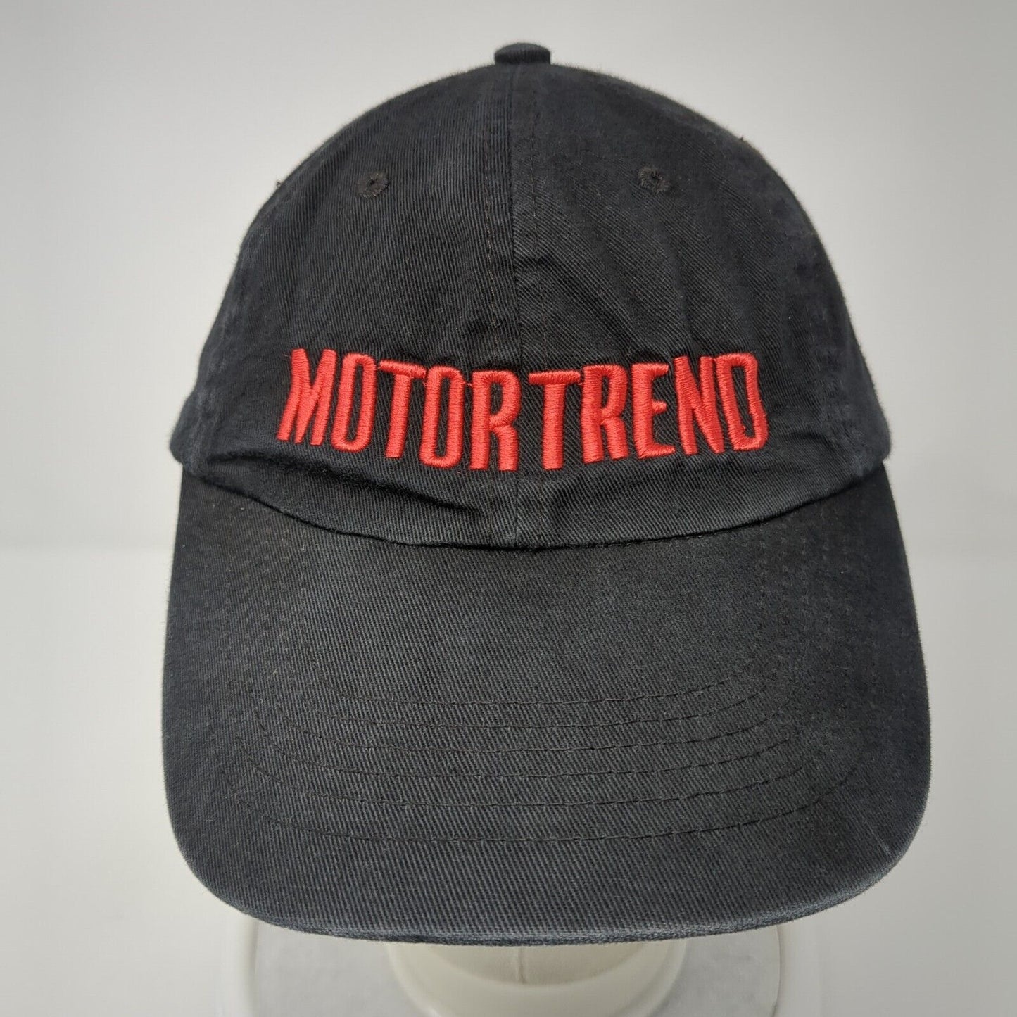 Motor Trend Strapback Hat Black One Size Adjustable Embroidered 6 Panel