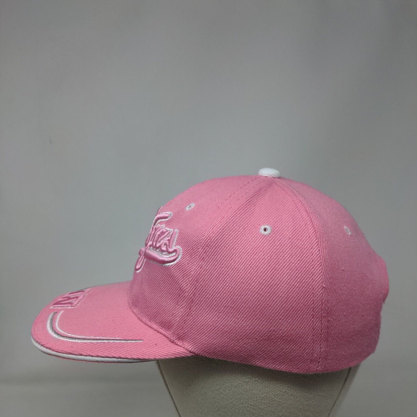 Las Vegas Strapback Hat Pink One Size Embroidered Vent Holes 6 Panel