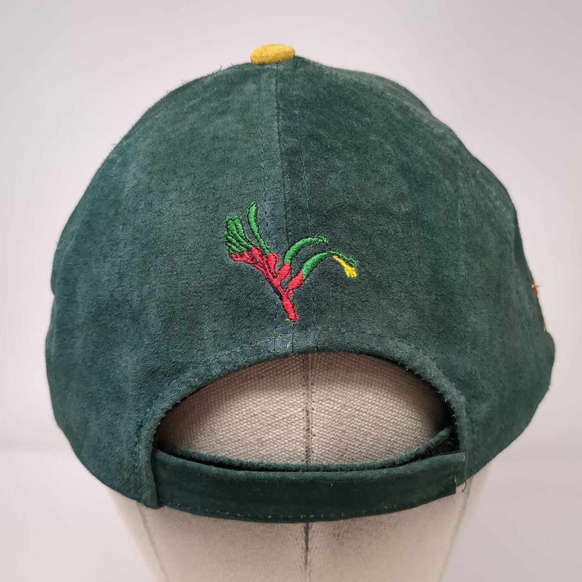 Perth Western Australia Green Baseball Cap One Size Leather Suede Hat Koala Swan