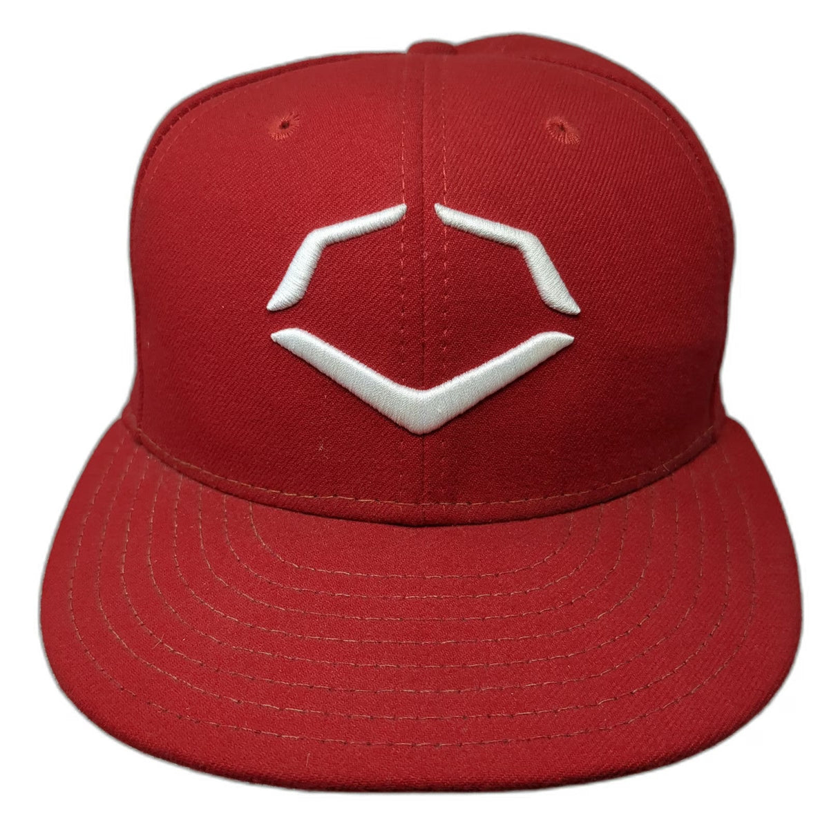 New Era EvoShield 59FIFTY Baseball Cap Red 7 Fitted Hat Flat Brim Sports Gear