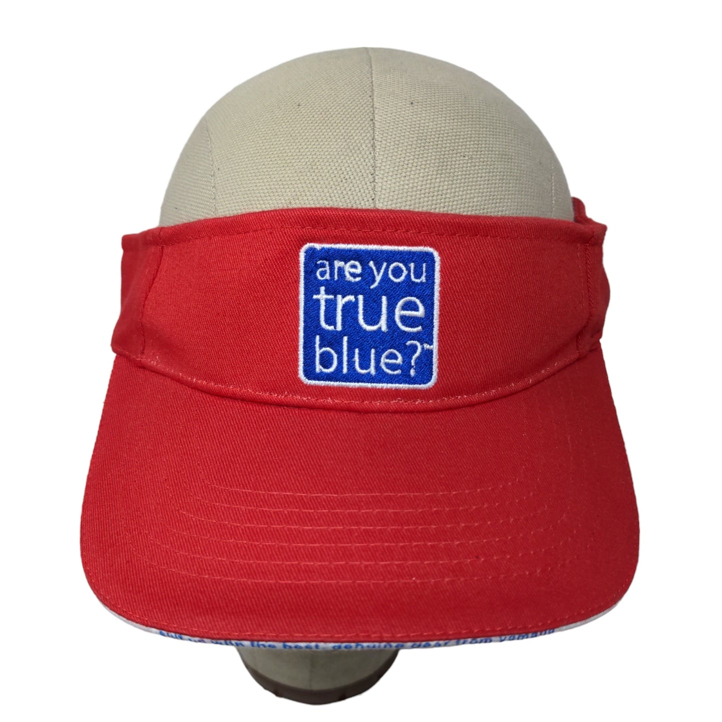 Yamaha Men's Strapback Visor Hat Cap Red Embroidered Are You True Blue Official