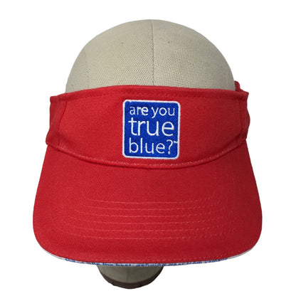 Yamaha Men's Strapback Visor Hat Cap Red Embroidered Are You True Blue Official