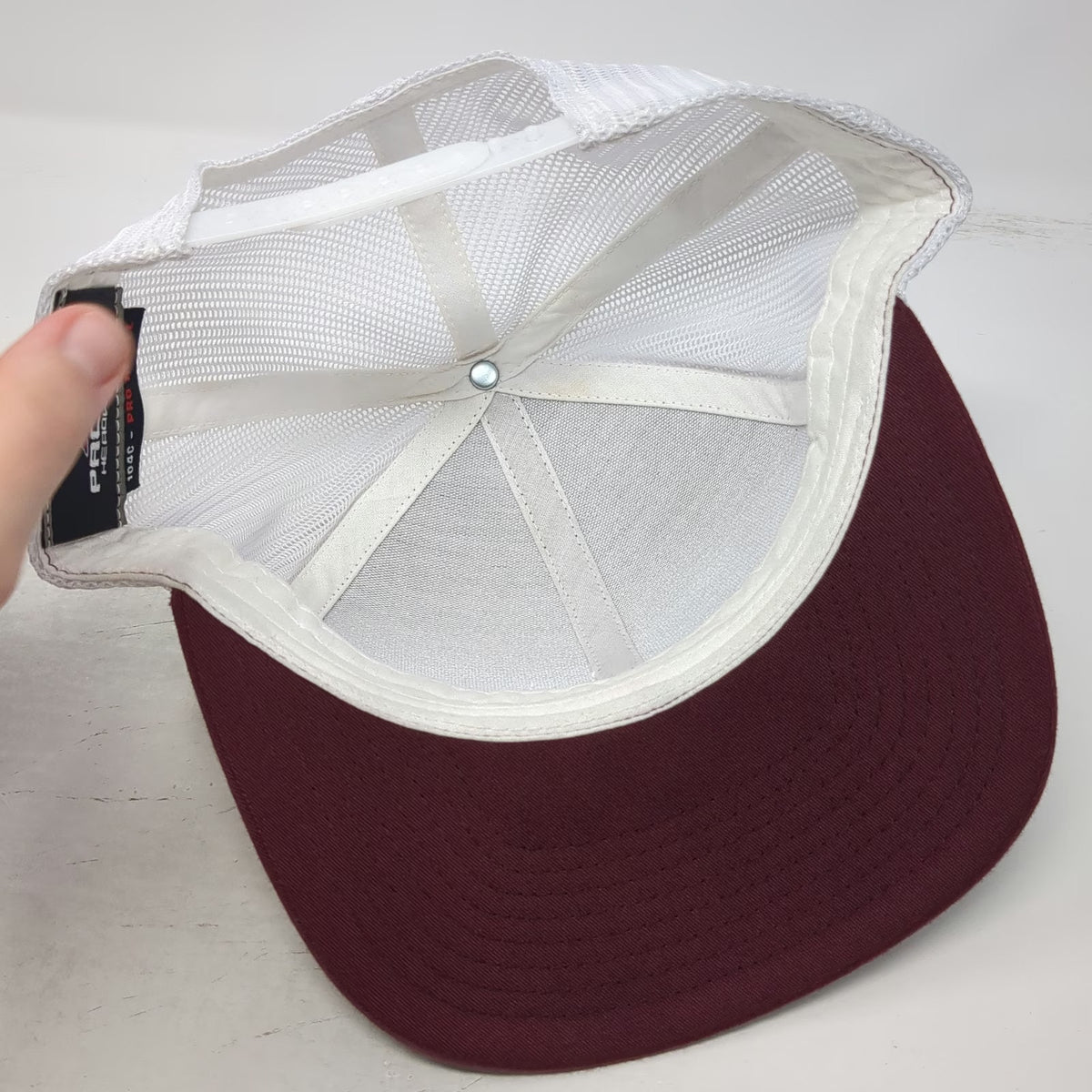 Pacific Headwear Trucker Hat Red White One Size Snapback ITC Services Mesh