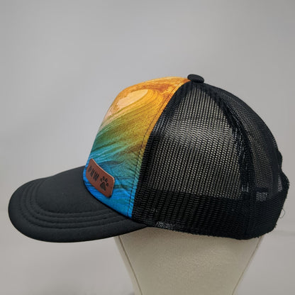 Port Authority Trucker Hat Black Blue Wave Graphic One Size PNW Paw Patch Hat