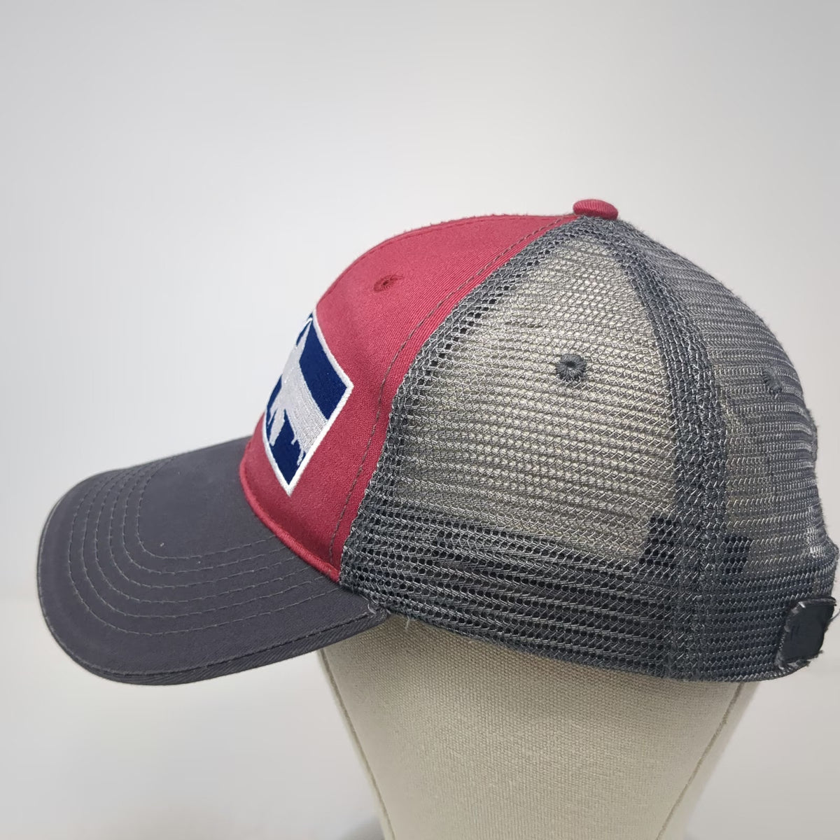 ULURU Trucker Hat Red Gray Blue One Size Colorado Mountains Patch Snapback Mesh