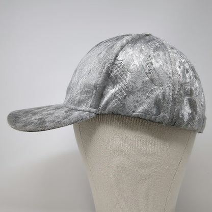 C.C Baseball Cap Gray One Size Crushed Velvet Metallic Strapback Curved Brim Hat