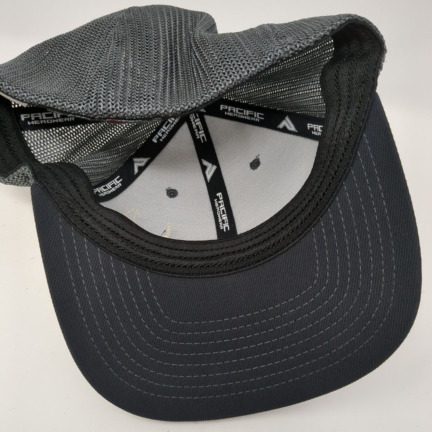 ESI Fitted Mesh Back Trucker Hat Gray 6 7/8-7 3/8 Pacific Headwear