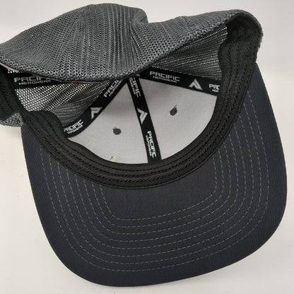 ESI Fitted Mesh Back Trucker Hat Gray 6 7/8-7 3/8 Pacific Headwear