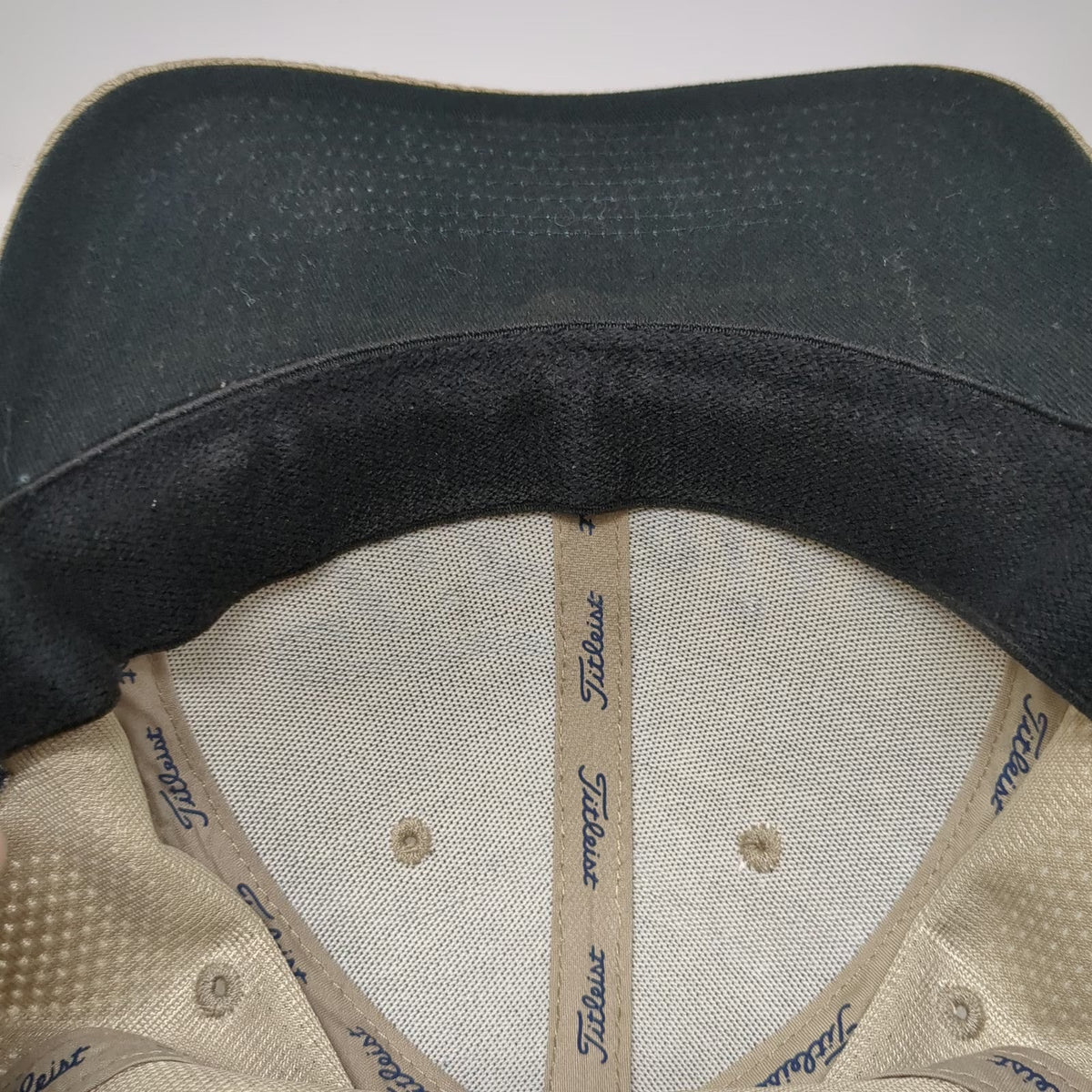 Titleist Baseball Cap Beige Blue L Pro V1 FJ A-Flex Mesh Breathable Golf Hat