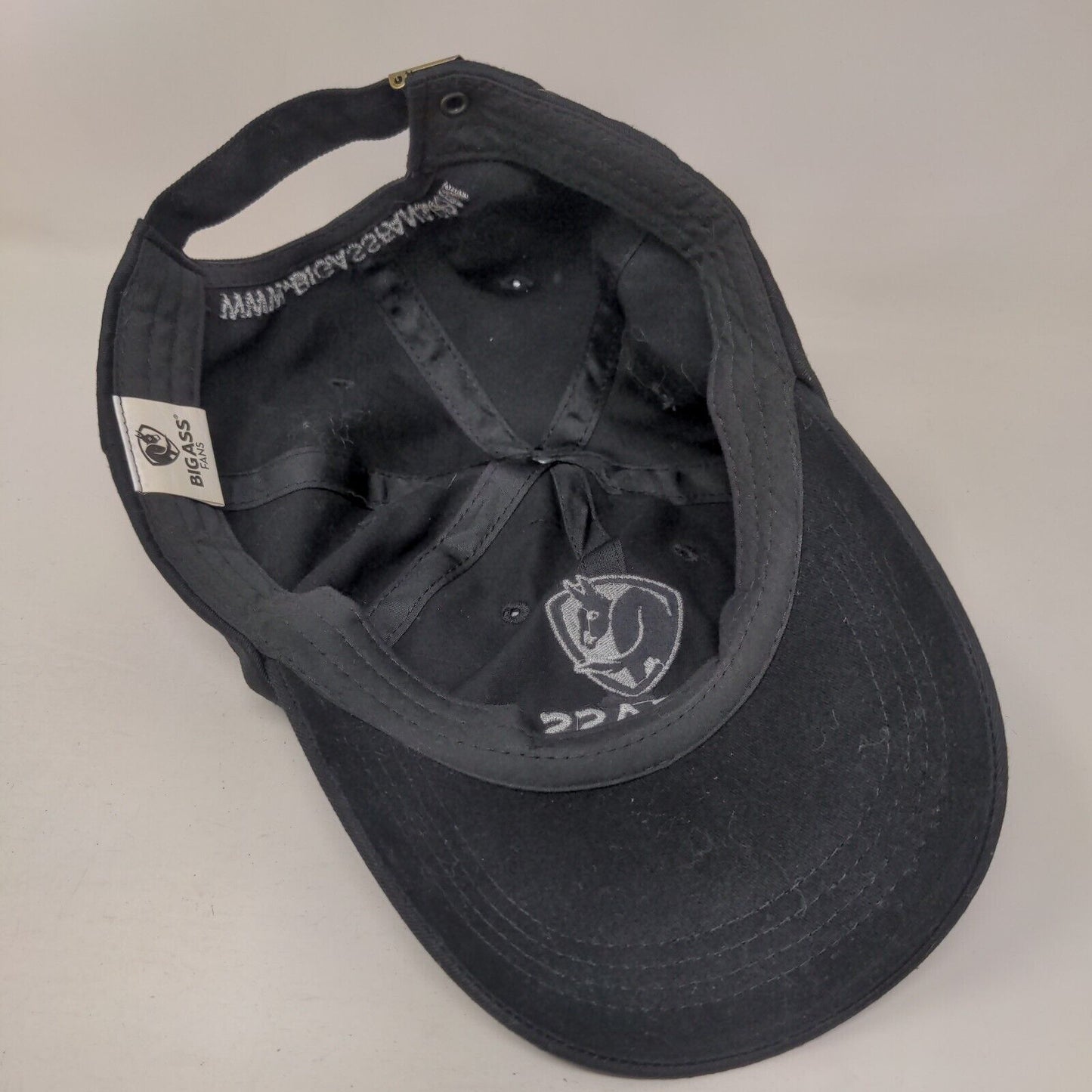 BIG ASS Fans Slideback Hat Black OSFM Adjustable Embroidered 6 Panel Cotton