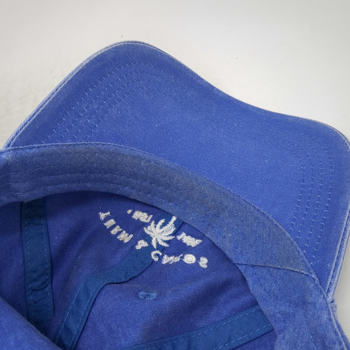 Kate Lord Baseball Cap Blue OSFM Turks & Caicos Palm Tree Slideback Cotton Hat