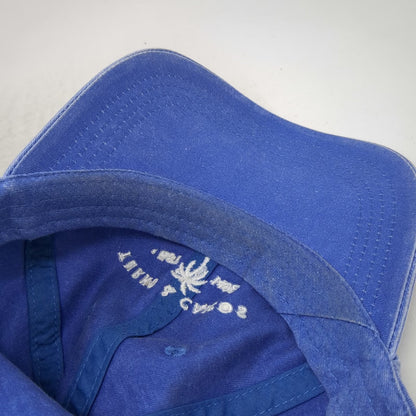 Kate Lord Baseball Cap Blue OSFM Turks & Caicos Palm Tree Slideback Cotton Hat