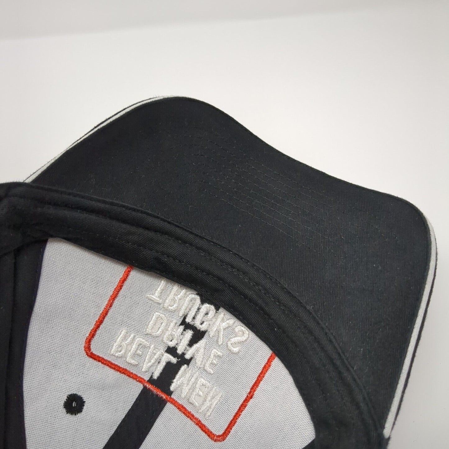 Real Men Drive Trucks Strapback Hat Black OSFA Adjustable Embroidered