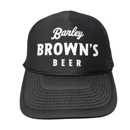 Barley Brown's Beer Snapback Rope Trucker Hat Black One Size Mesh Back