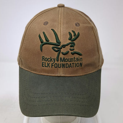 Rocky Mountain Elk Foundation Baseball Cap Brown One Size Strapback Antlers Hat
