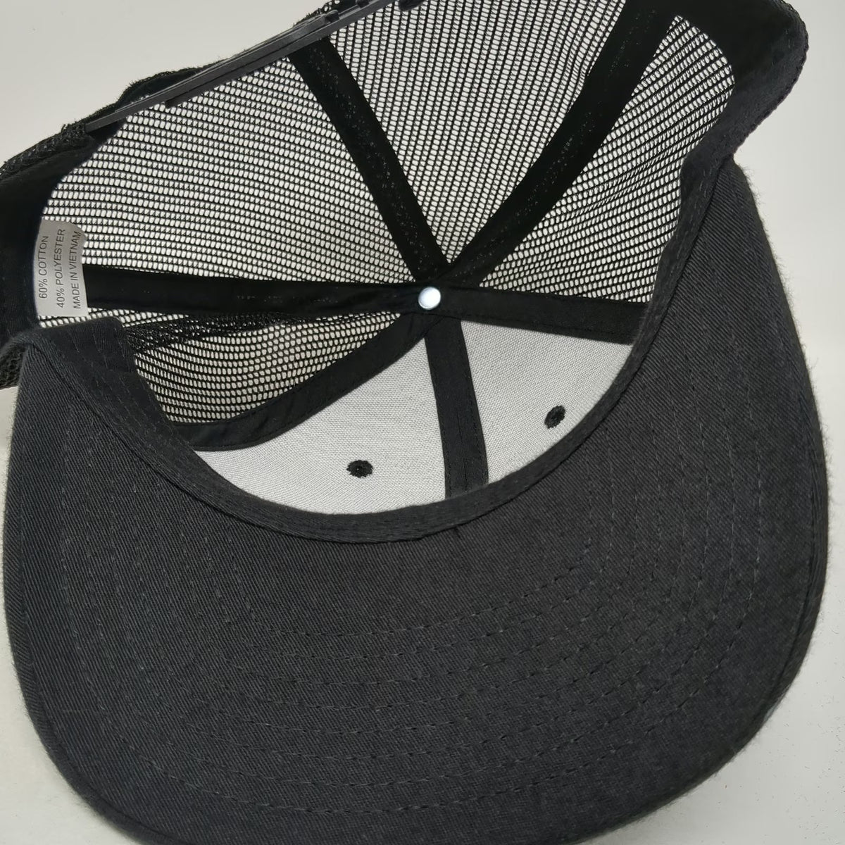 Trucker Hat Black Brown One Size Cedar Creek Capital Leather Patch Snapback