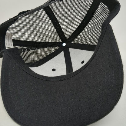 Trucker Hat Black Brown One Size Cedar Creek Capital Leather Patch Snapback