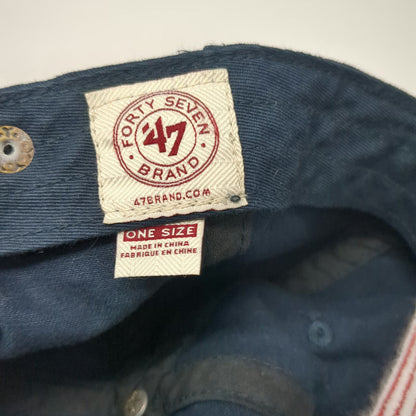 '47 New England Patriots NFL Blue One Size Cap Distressed Slideback Buckle Hat