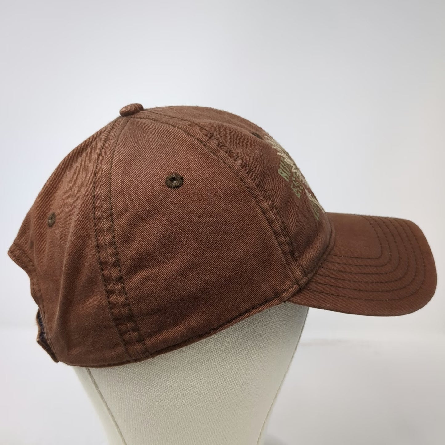 Bugle Boy Baseball Cap Brown One Size Cotton Embroidered Eagle Graphic hat