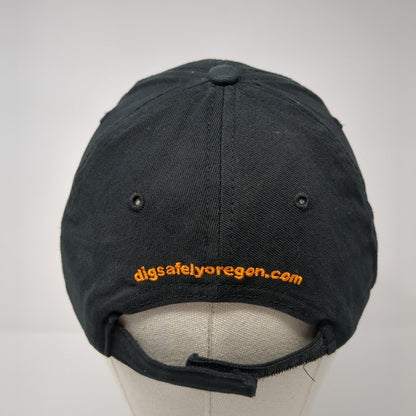 Dig Safely Oregon Strapback Hat Black One Size Adjustable Embroidered 6 Panel